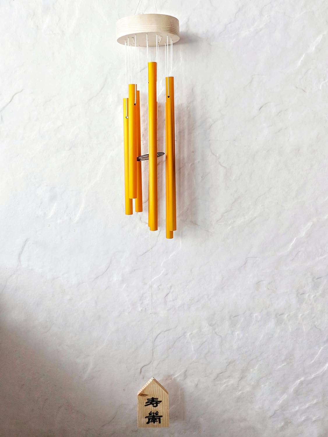 The Spiritual Living Golden Wind Chime 6 Pipes Rod | Positive Vibes Energy Flow Peaceful Sound | Garden | Windchimes for Home Decor | Balcony | Vastu & Feng Shui | Evil Eye | Garden