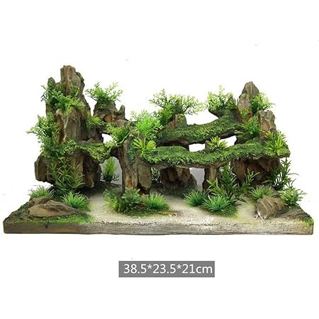 Amazon 水槽 アクアリウム オブジェ オーナメント 置物 藻 リアル 爬虫類 熱帯魚 観賞魚 飼育 インテリア 水族館作り 岩 トンネル 隠れ家 空洞 抜け道 通り道 大きいサイズ 海藻 草 岩山 Waieru オーナメント 通販