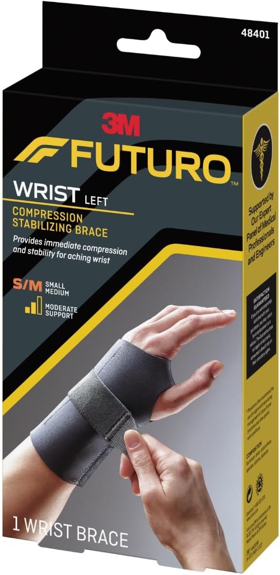 FUTURO Compression Stabilizing Wrist Brace, Left Hand, S/M
