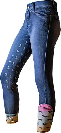 Anni Lyn Sportswear Women's Spirited Denim Full Seat Breech