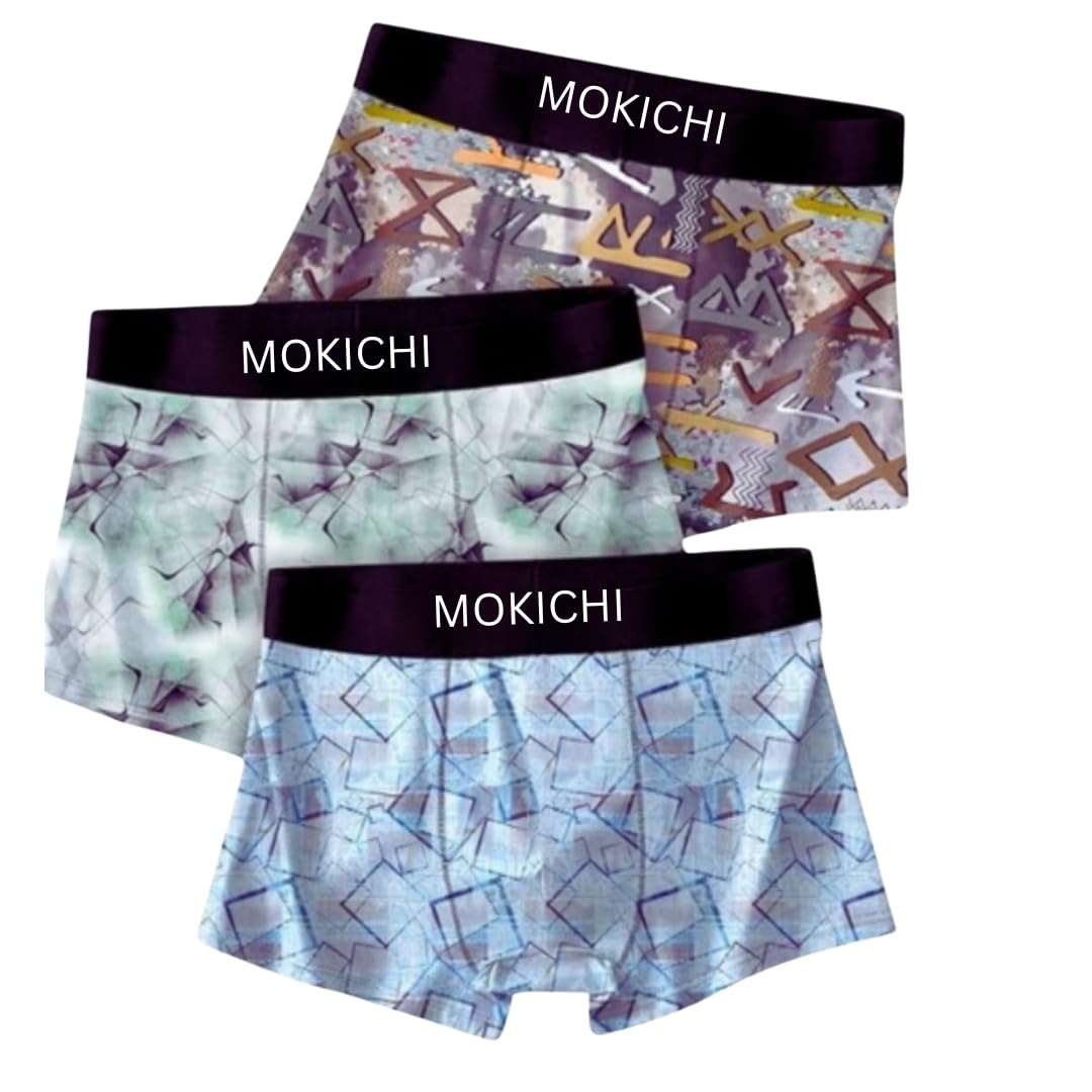 Men's Printed Boxer Briefs Pack of 3 | Soft Stretch Trunks Underwear for Men | Breathable, Comfortable,-picture-50
