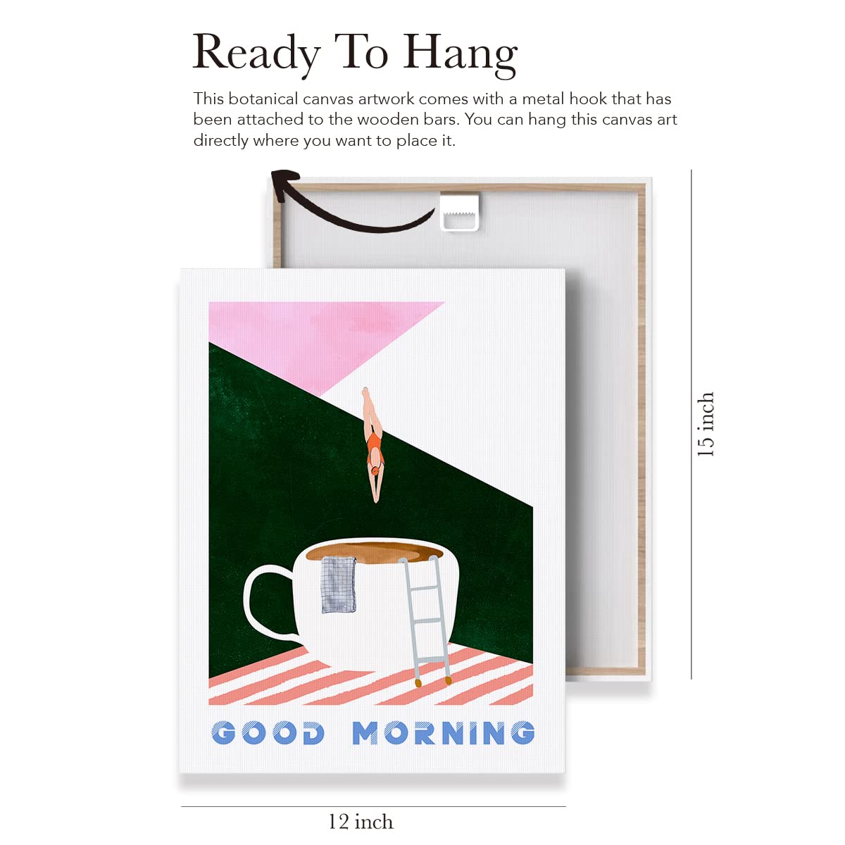 Zdklfm69 Adesivi Murali Adesivi da Parete Buongiorno caffè Testo Wall Art Sticker Decalcomania per la Decorazione della caffetteria e della Cucina del caffè 140x114cm