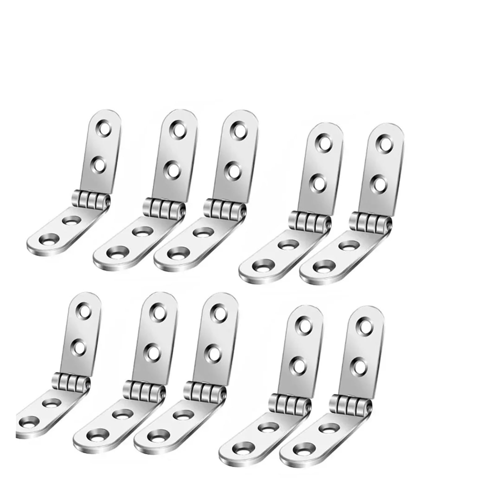 10pcs Furniture Hardware Foldable Hinge Flap Screw-On Hinges for Sewing Machine Cabinet Rounded Corner Buffer for Folding Furniture