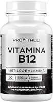 Vitamina B12 Metilcobalamina 90 Comprimidos Mastigáveis | Provitalli | Alta Absorção e Biodisponibilidade | Suporte para Energia, Foco e Sistema Imunológico | 550mg 9,94mgc | Sabor Morango