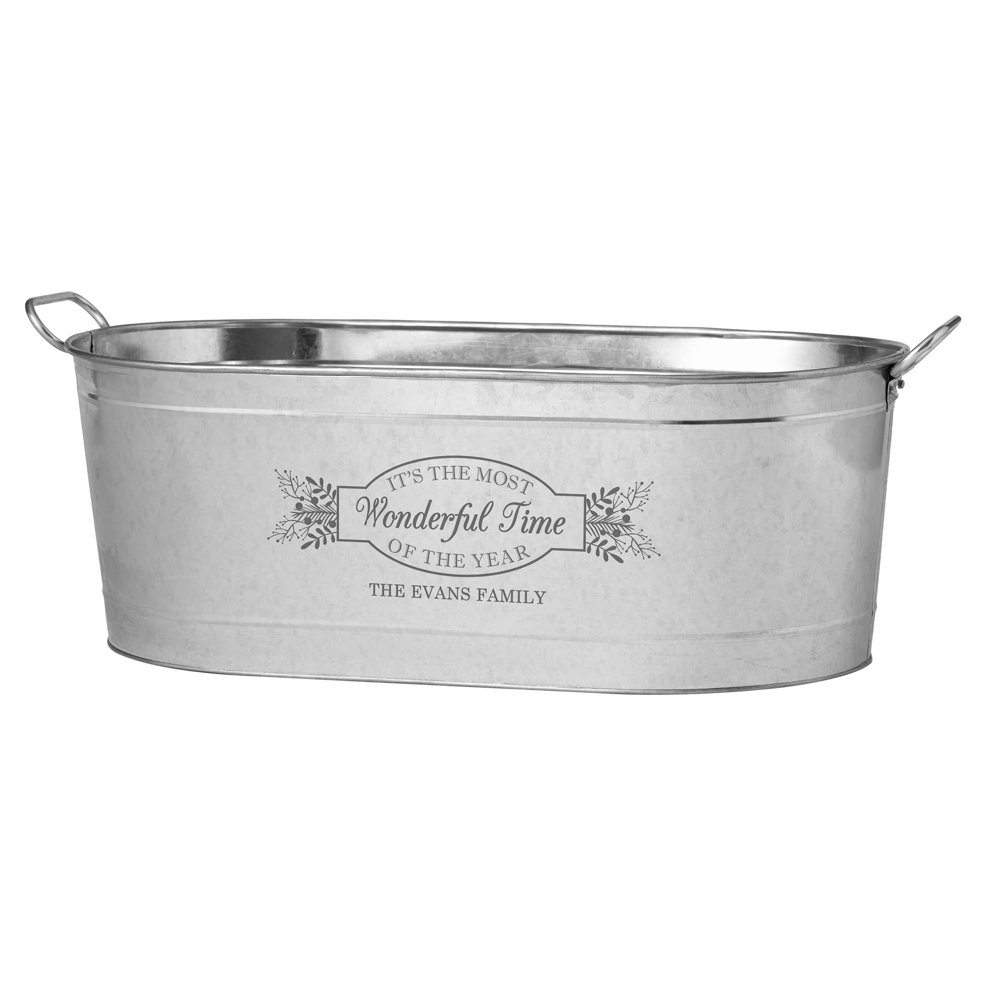 Let's Make Memories Personalized Beverage Tub - Christmas Party - Wonderful Time Of Year - Metal - Engraved - 5.5 Gallons