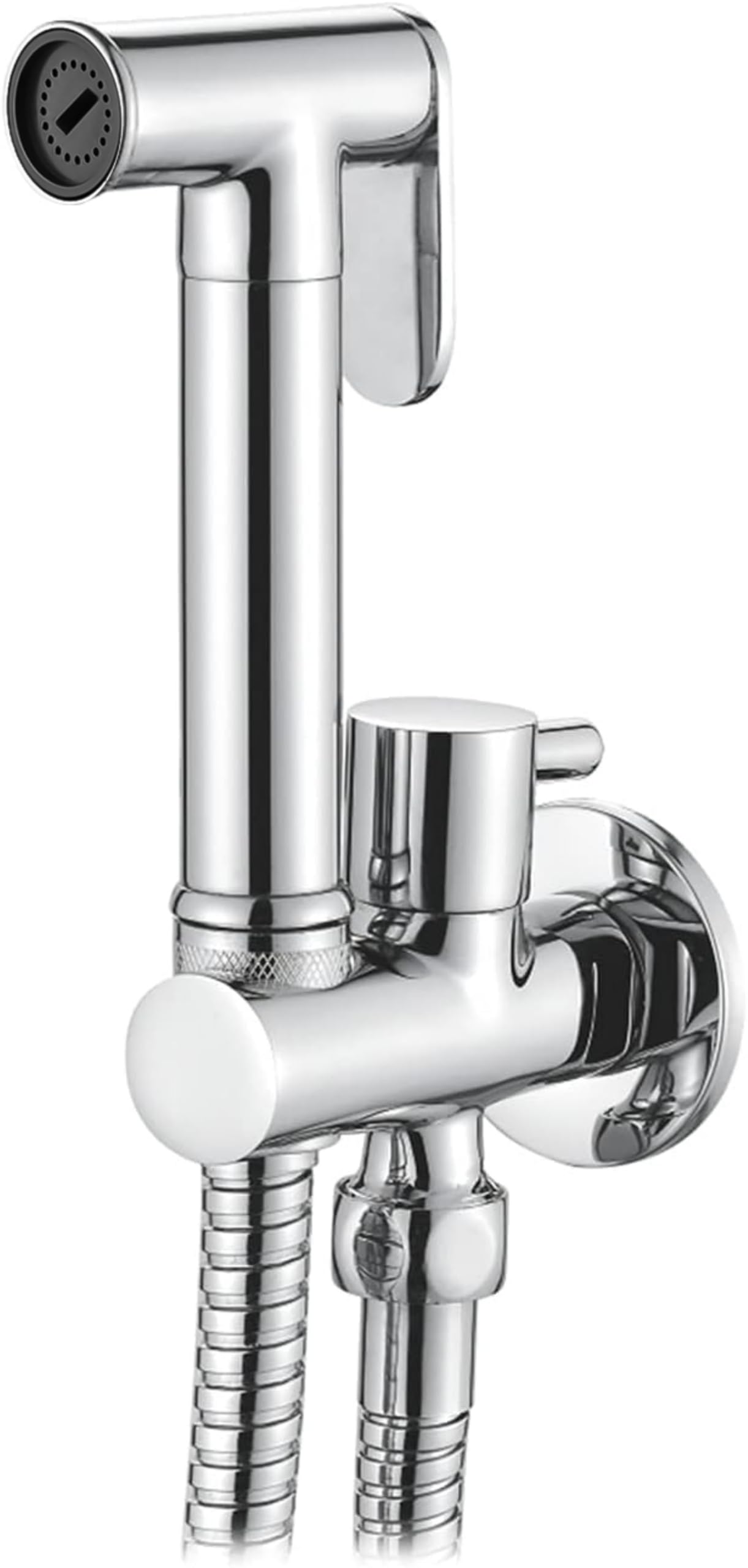 Ibergrif M22015r Concealed Handheld Bidet Sprayer Kit, Muslim Bidet Spray With Shattaf Sprayer, Shower Hose, Single Cold Water Only, Chrome, Silv