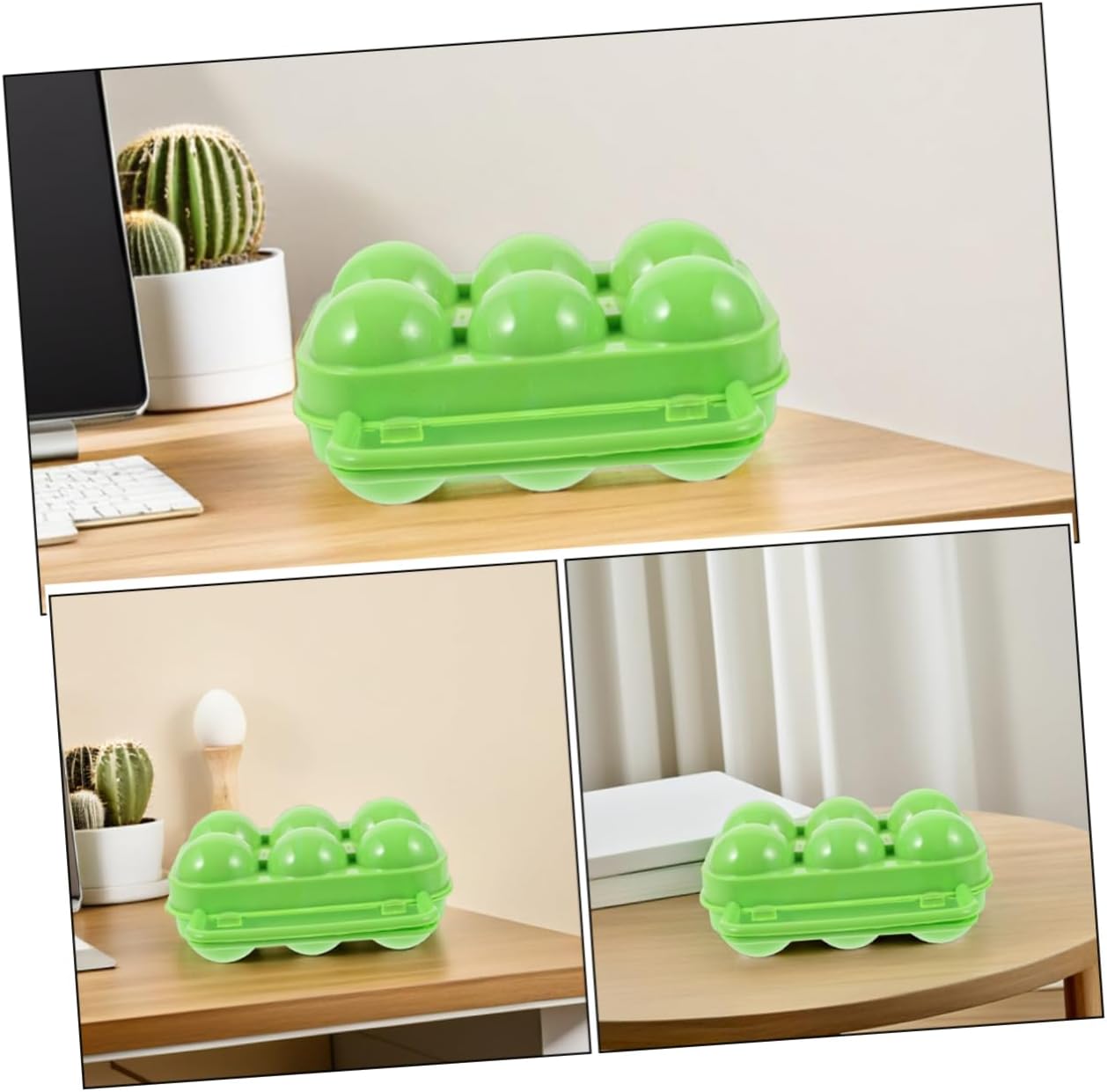 Kisangel 2pcs Outdoor Egg Storage Box Portable Egg Carrier for Camping Travel Compartment Holder Shockproof Carton