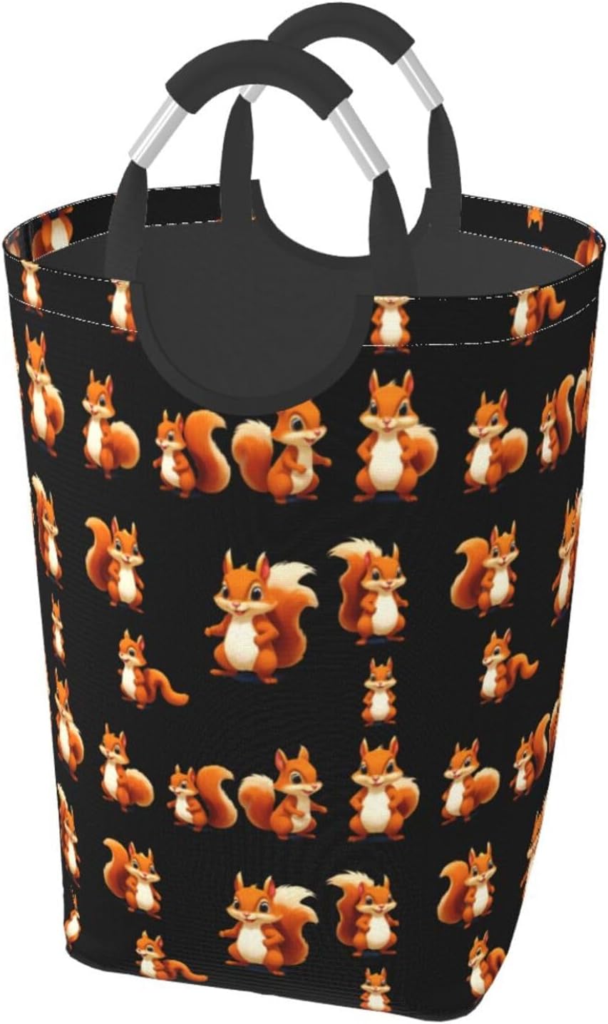 Gorp Squirrel Squad Foldable storage bag, 50L capacity, suitable for laundry room, dormitory bedroom, dirty clothes storage basket.