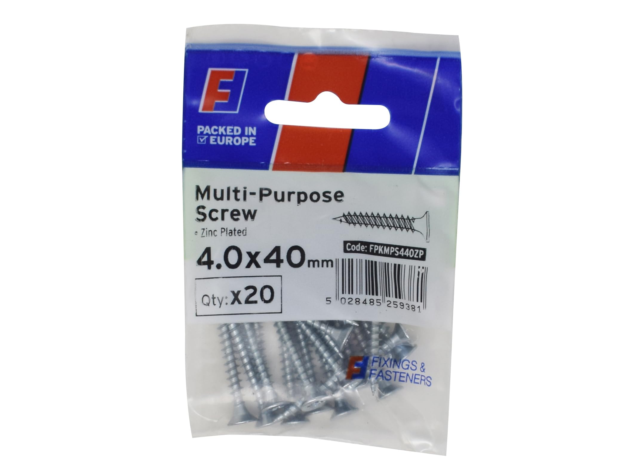 Forgefix Multi-Purpose Pozi Screw Csk St Zp 4. X 40mm Forgepack 20 Forfpms440Z from B&Q