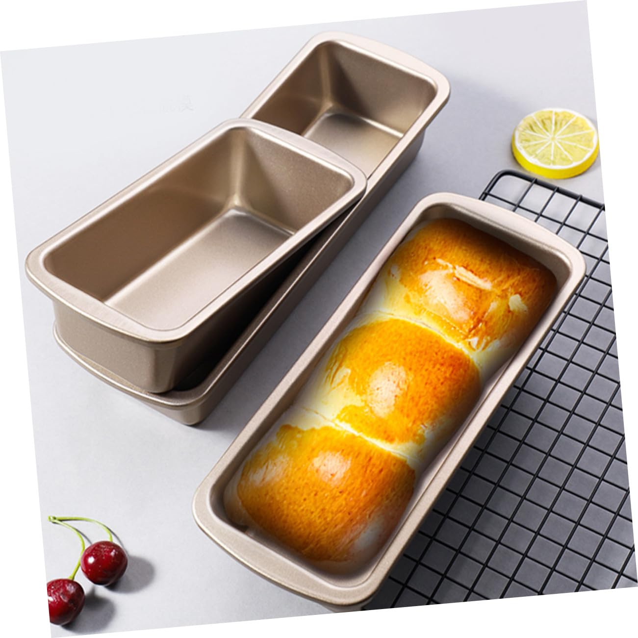 3 Piezas Molde para Pan Rectangular Antiadherente de Calidad Alimentaria Molde para Hornear Pan de Resistente al Calor para Uso Casa o Comercial