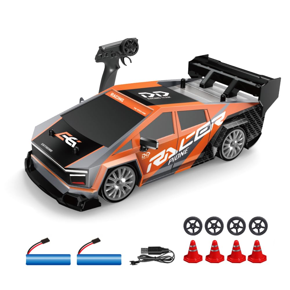 1:24 Scale RC Drift Car, 30KM/H 4WD 2.4GHz Remote Control Cars with LED Light, Racing and 4 Drifting Wheels, 1 Rechargeable Batteries, High Speed RC Racing Cars Perfect Toy Gift for Boys, Girls, Kids