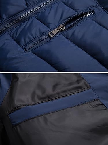 Miniatura 7 de Vcansion Chaleco de invierno acolchado para hombre con capucha extraíble sin mangas, chaleco acolchado
