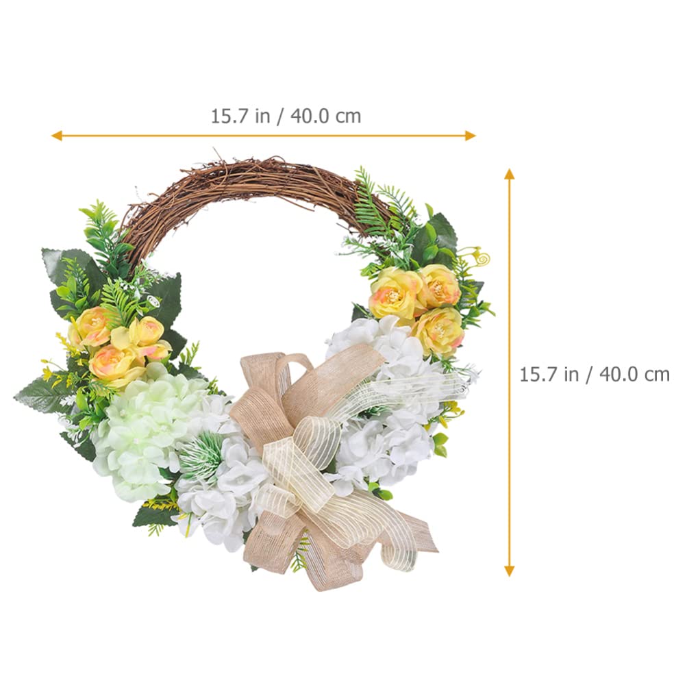 GALPADA Künstlicher Blumenkranz Für Haustür Osterdekoration Aus Rattan Hängender Türkranz Mit Kunstpflanzen Frühlingsblumenkranz Für Fenster Und Feste