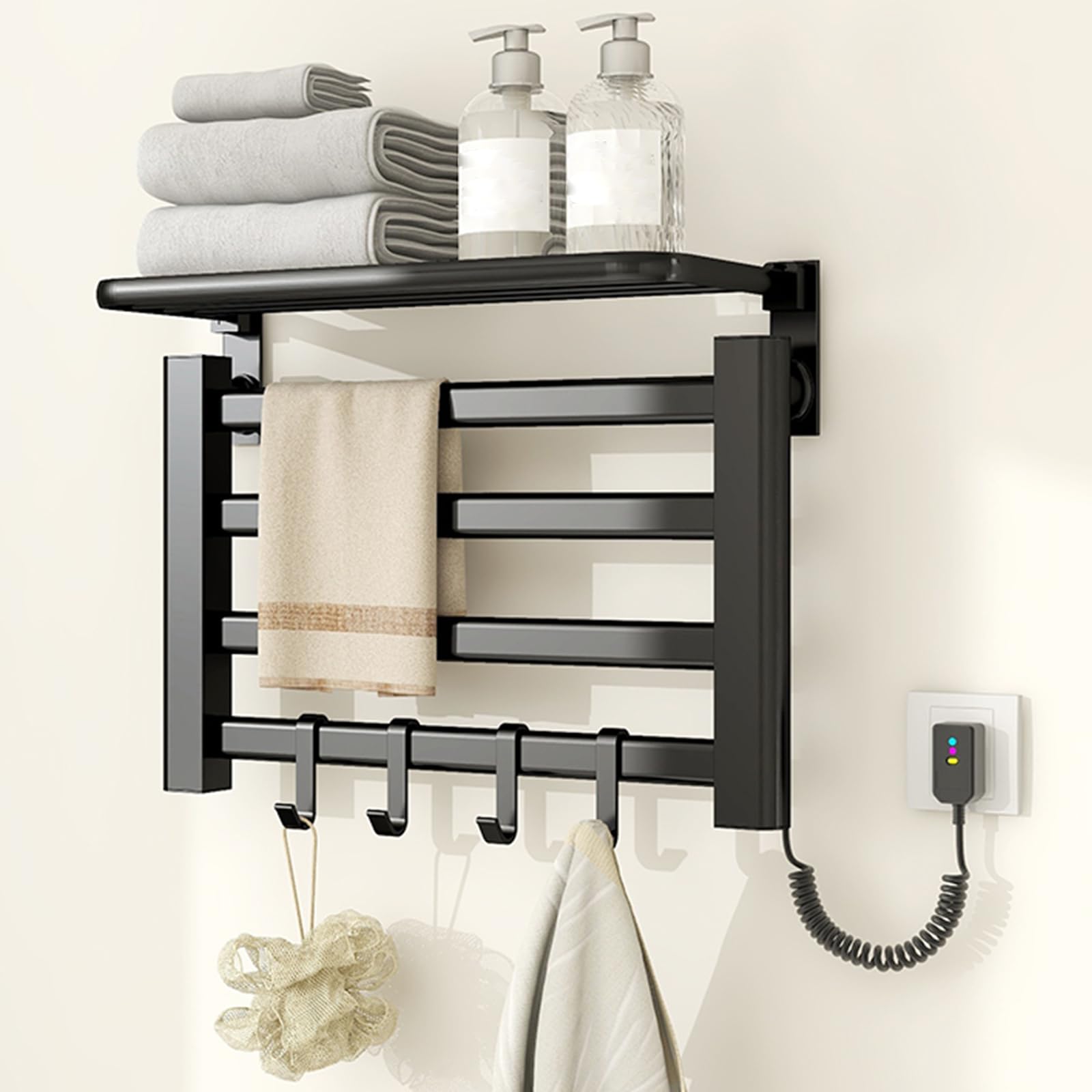 Radiateur électrique pour serviettes avec thermostat et étagère design