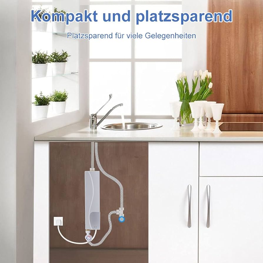 Scaldabagno Istantaneo Elettrico 3000W - Senza Serbatoio, Per Cucina/Bagno, Bianco, 220V