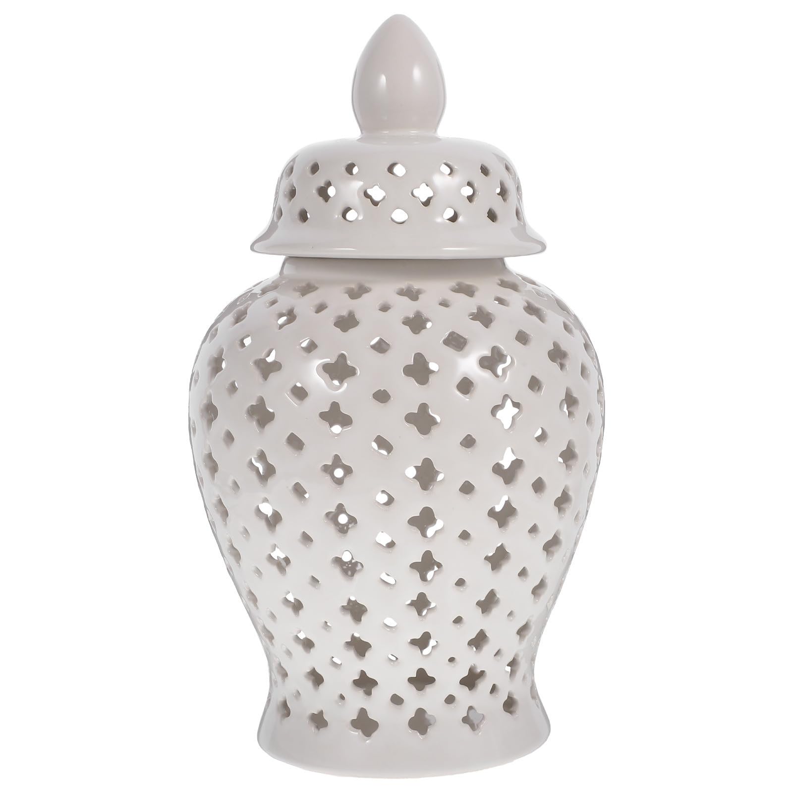 Vase en céramique blanc ajouré idéal pour sublimer votre table de balcon
