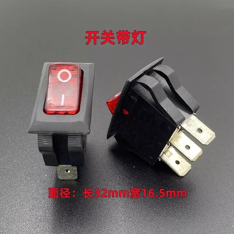 5pc Ship-Type Switch Warping Plate with Light 16A250V high Current 3 pin 2 Speed 32 * 16.5mm Controls Switches