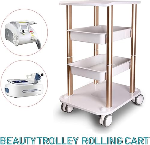 Miniatura 8 de Carrito rodante de belleza con rueda, estante multifuncional de 4 capas, soporte de carrito de rodillo de salón, carrito de belleza, bandeja de