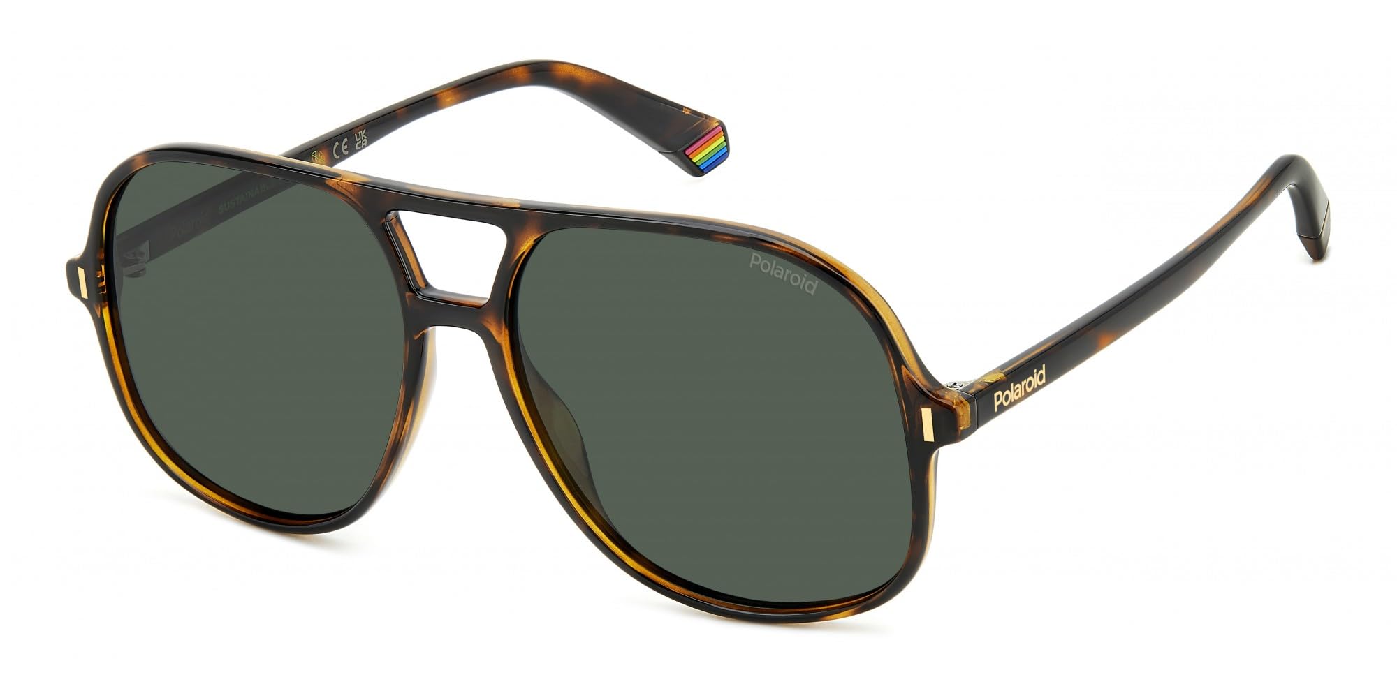 Polaroid Unisex Brown Aviator Sunglasses - Sunglasses - One Size- Accessories