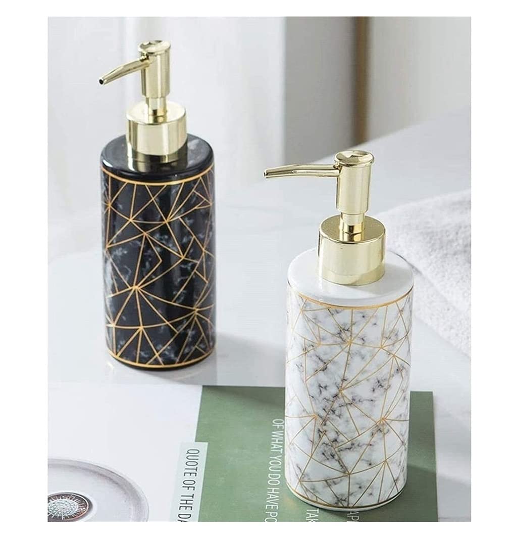 Dozownik do Mydła Dozownik Mydła Dozownik Mydła Do Łazienki, Dozownik Mydła W Płynie Do Kuchni, Ceramiczny Nowoczesny Wielokrotnego Napełniania Dozownik Balsamu (Blue : White, Size : 250ml)