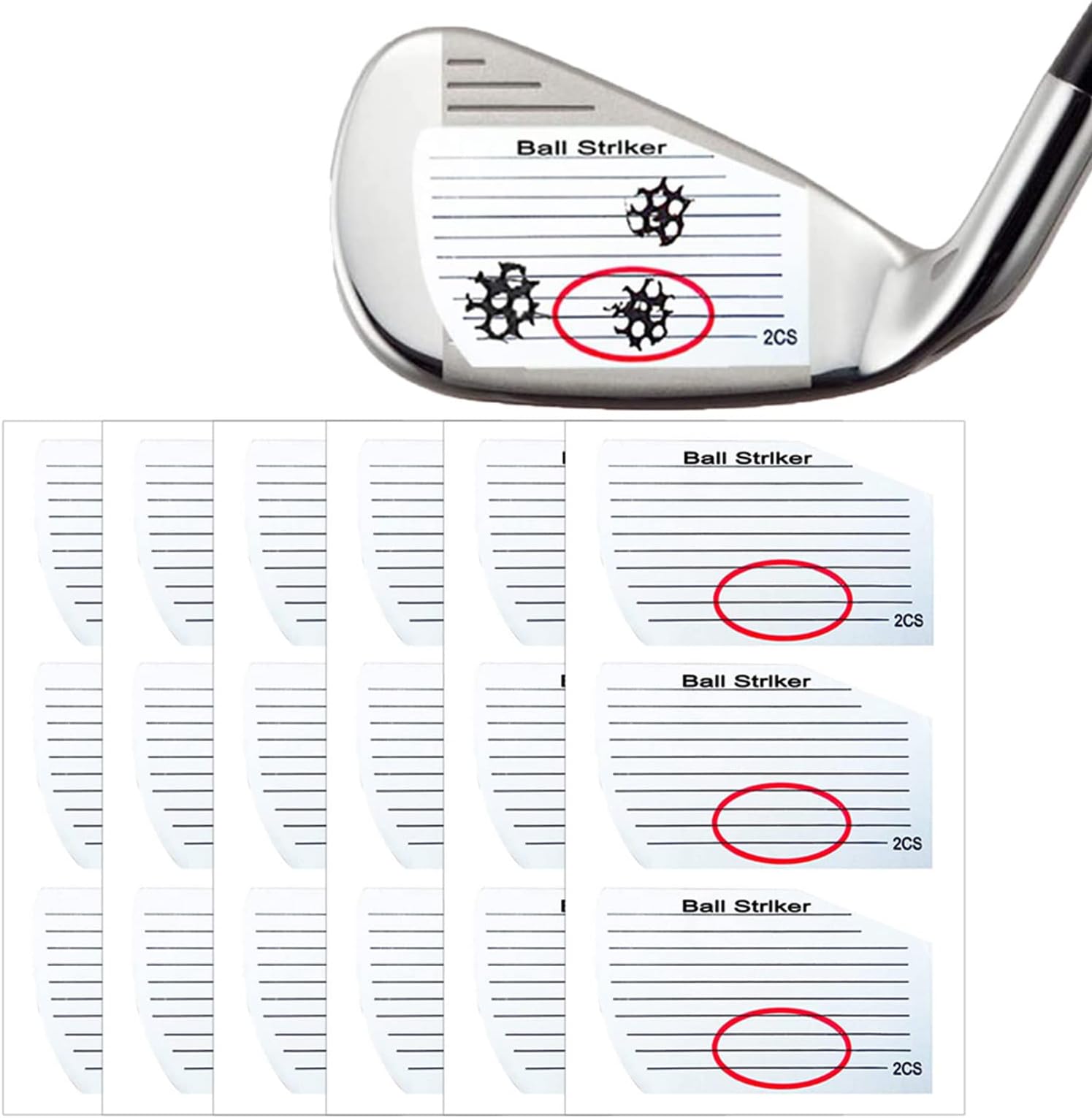 2.5X1.7 inch Golf Driver Impact Tape Labels252 PCS Golf training stickers Self-Teaching Golf Club Stickers Golf Training Impact labels Standard Irons Oversized Wood Target Sticker for Swing Practice