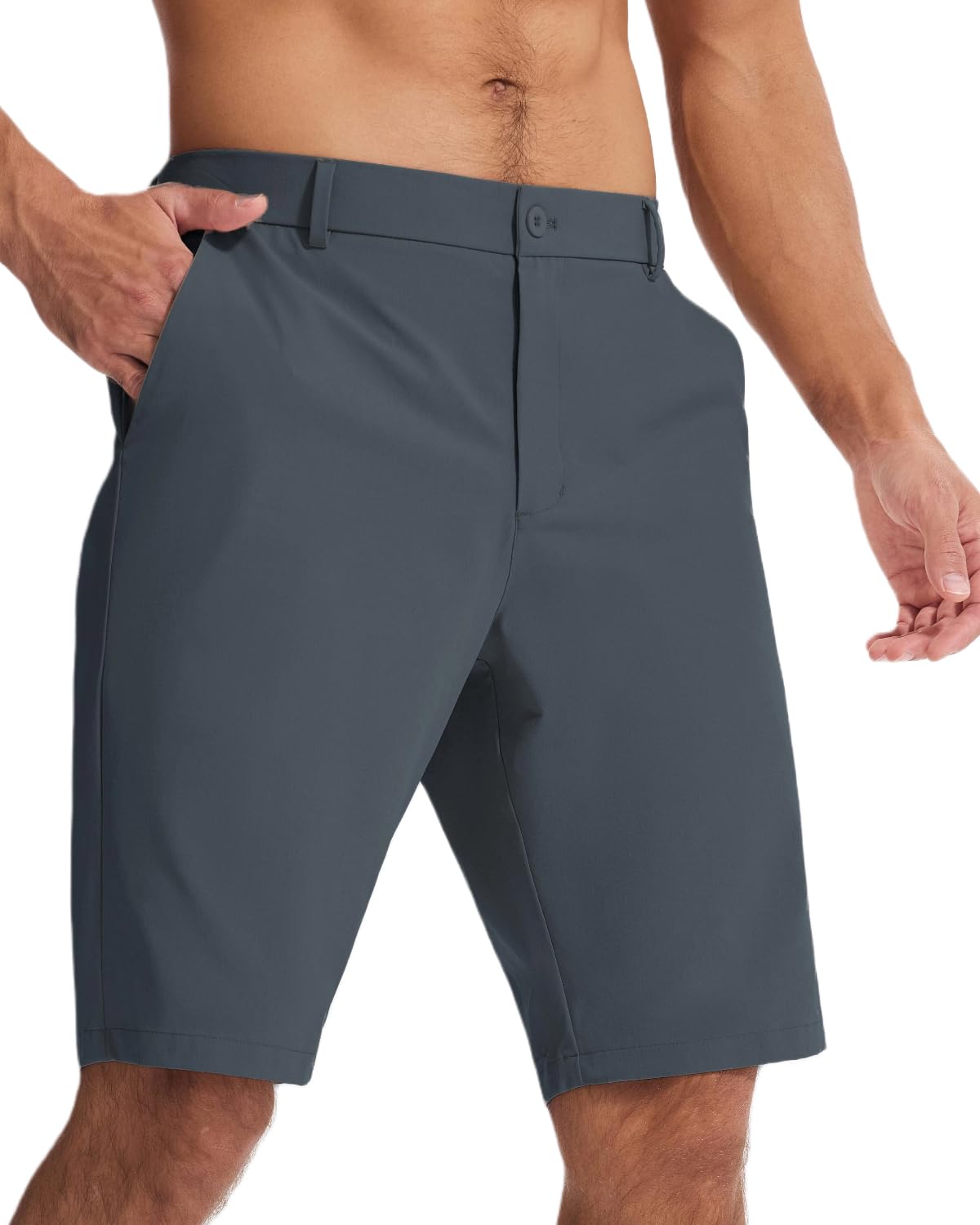SNOWTEN Men's Classic Fit 7/9/11 Inch Golf Shorts Basic Lightweight Stretch Hiking Casual Short with 2 Pockets and 1 Hidden