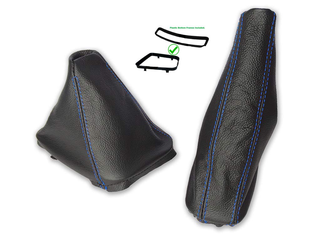 Soufflet De Frein à Main + Cadre En Plastique Cuir M Coutures Compatible BMW E36 Série 3