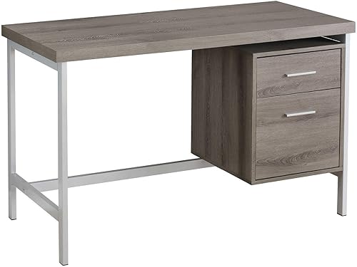 Miniatura 11 de Monarch escritorio para computadora de metal, Madera, Blanco/Plateado Blanco, plateado.,Negro - Gris Top,Gris pardo oscuro -