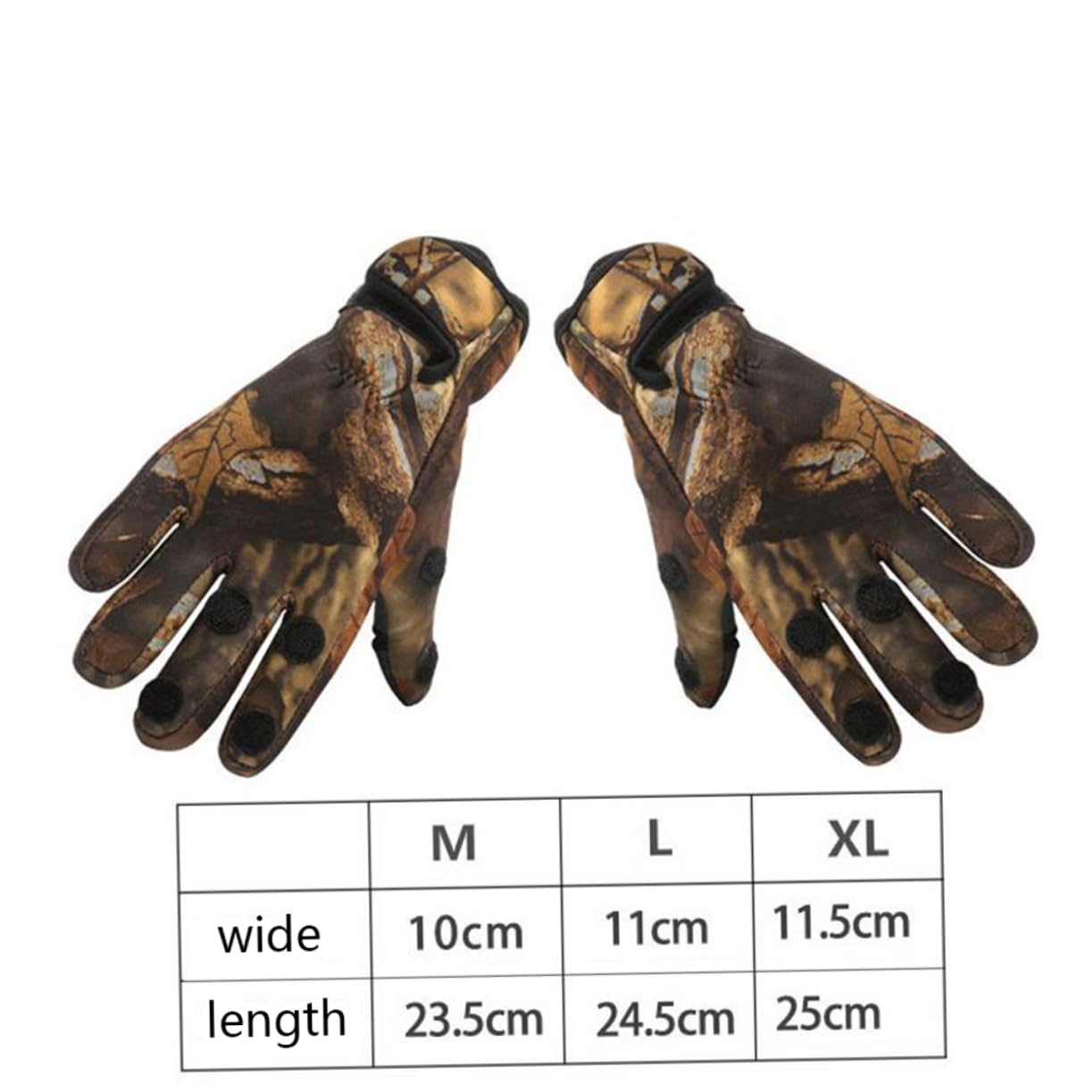 ifundom 1 Pair Fashion Neoprene Thermal Gloves Slip Windproof Finger Exposure Design for Outdoor Activities Like Driving Cycling Fishing and Camping XL Camouflage