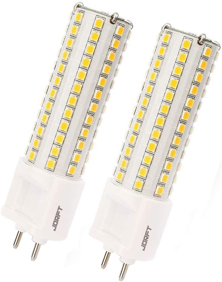 Jorft 2pcs G12 10W 108 LED Corn Bulb, 100W Halogen Light Bulb Equivalent, 360 Degree Beam Angle 3000K Warm White AC85-265V [Energy Class A+]