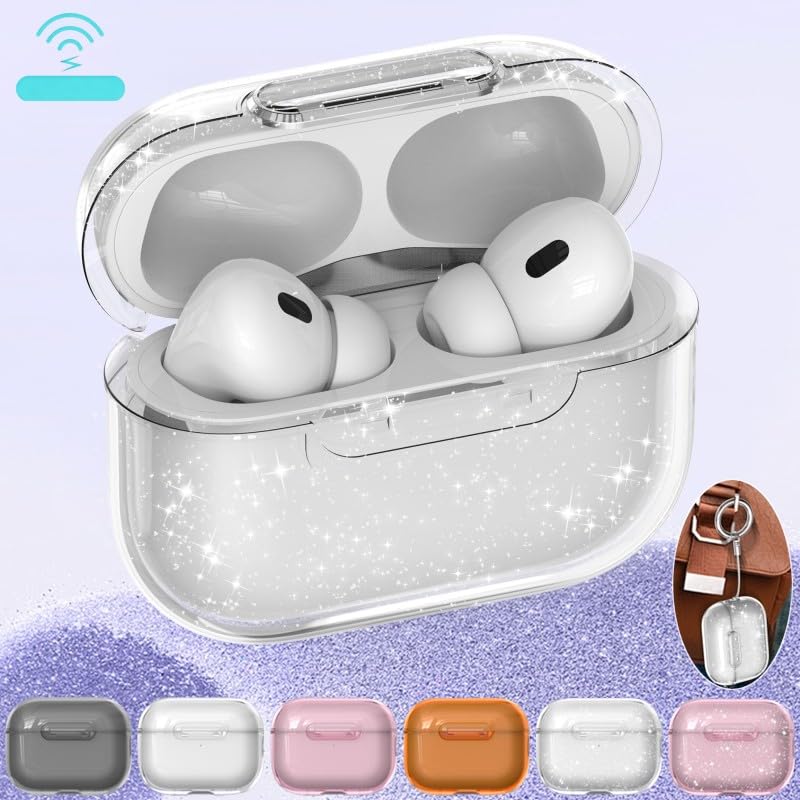 Coque AirPods Pro 1 rose transparent en silicone rigide - 2
