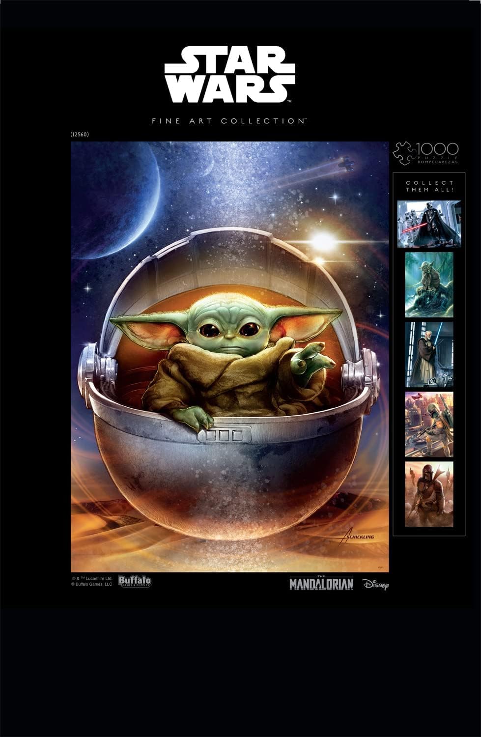Buffalo Games - Star Wars Fine Art Collection – Enfant Galactique – Puzzle de 1000 pièces pour Adultes – Puzzle Stimulant Parfait pour Les soirées de Jeu – Taille finie 68 x 50 cm