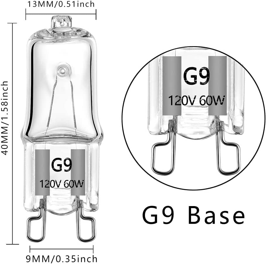 Image of G9 Halogen Bulb 60W JCD 120 Volt T4 JD Type Dimmable Halogen House Hold Light Bulb Crystal Clear Lense Hanging Pendant Accent Type Spot Down Lamp Chandelier Sconce Fixture (Pack of 20 Pcs)