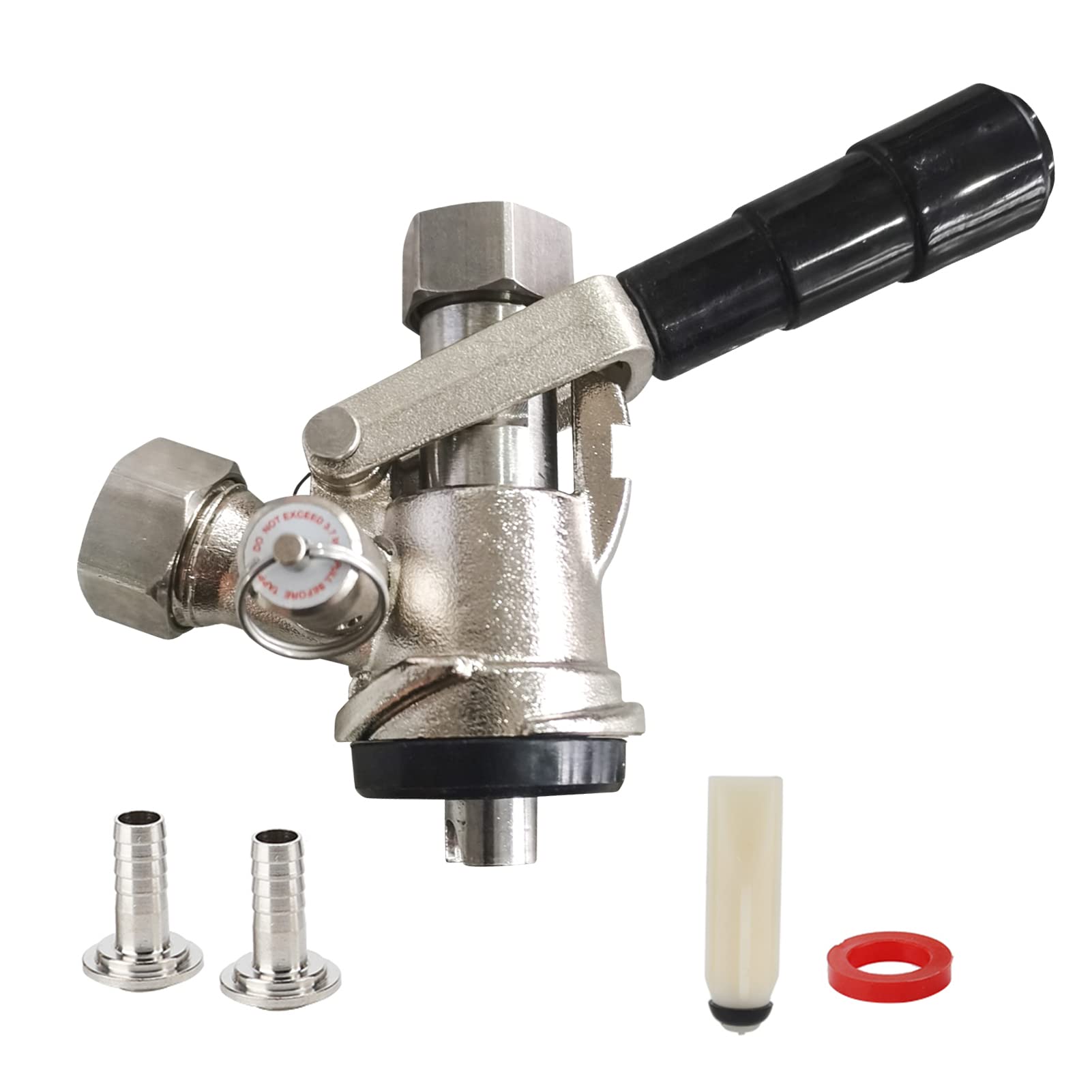 Dispensador de Cerveza Acoplador de Barril Dispensador de Cerveza Tipo S Conector de Grifo de Cerveza con válvula de Alivio de presión de Seguridad Elaboración casera