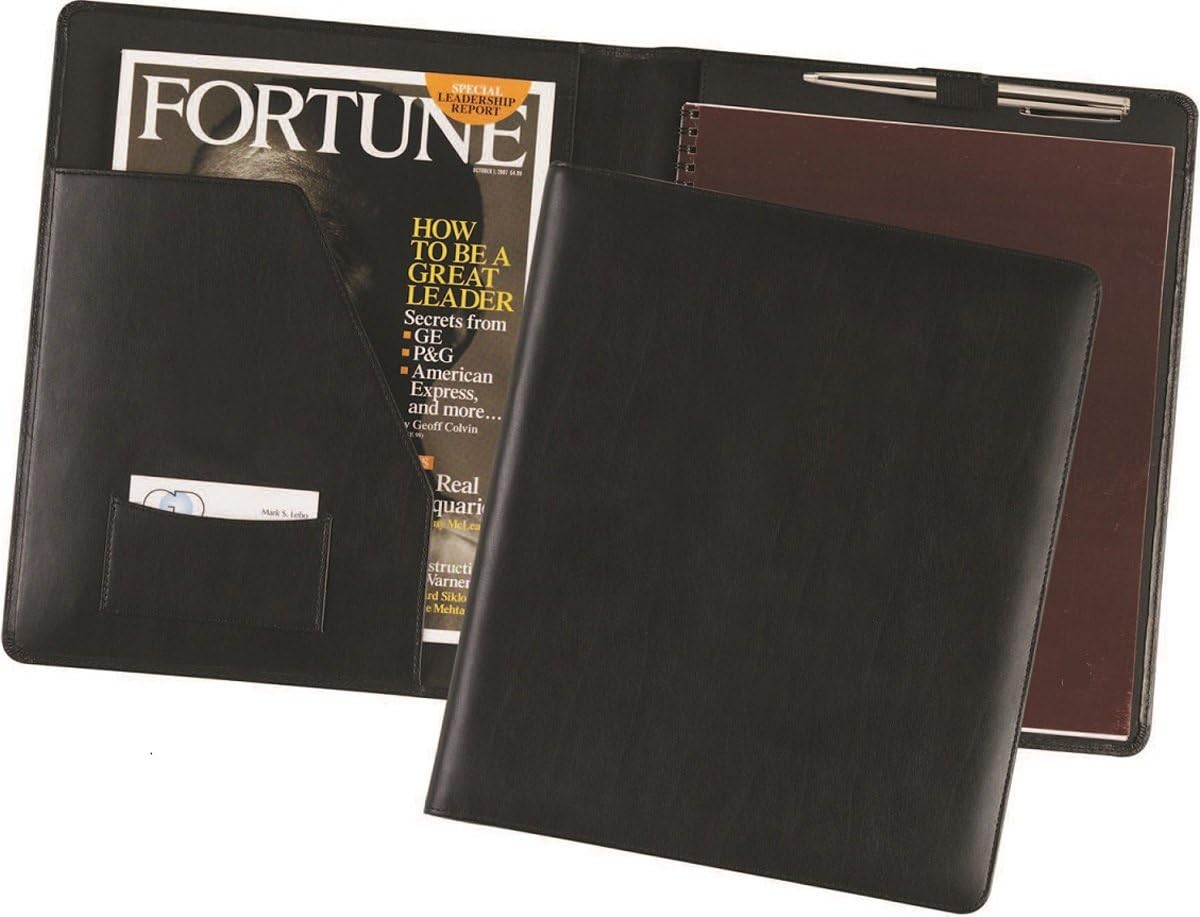 Leather Side Loading Spiral Notepad Portfolio…Holds 8.5” X 11” Spiral Ring Planners, Appointment Books, Calendars and padfolios