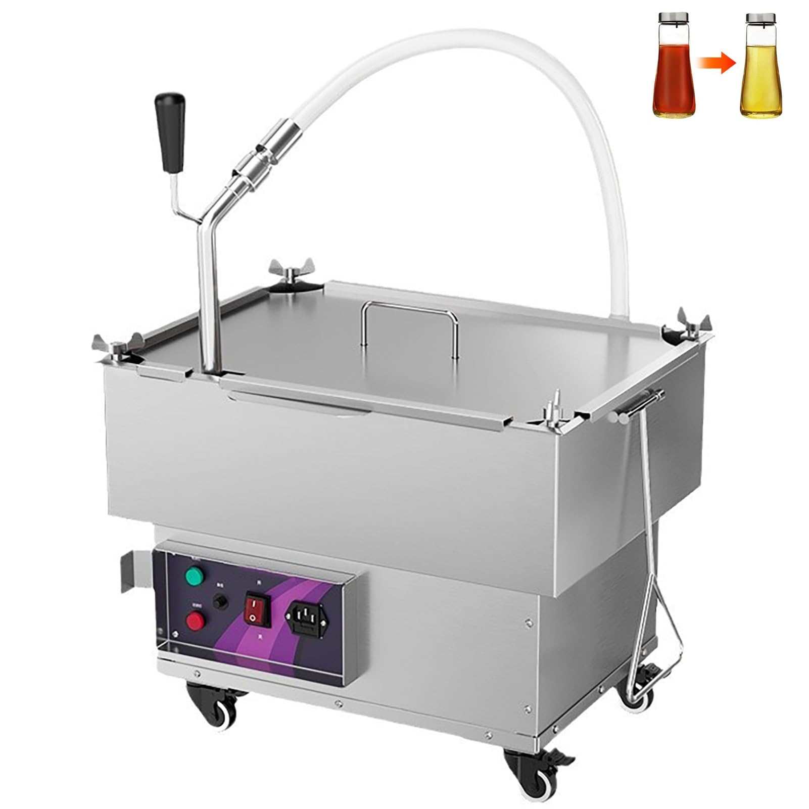 Aioneer High-Capacity Commercial Oil Filtration System With Rapid Pump For Restaurant And Kitchen Deep Fryer Maintenance