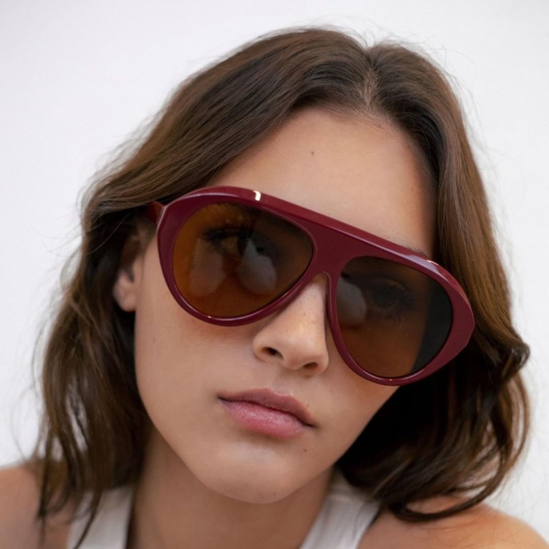 Occhiali da sole polarizzati con montatura spessa e ampia in acetato, alla moda, con protezione UV400.