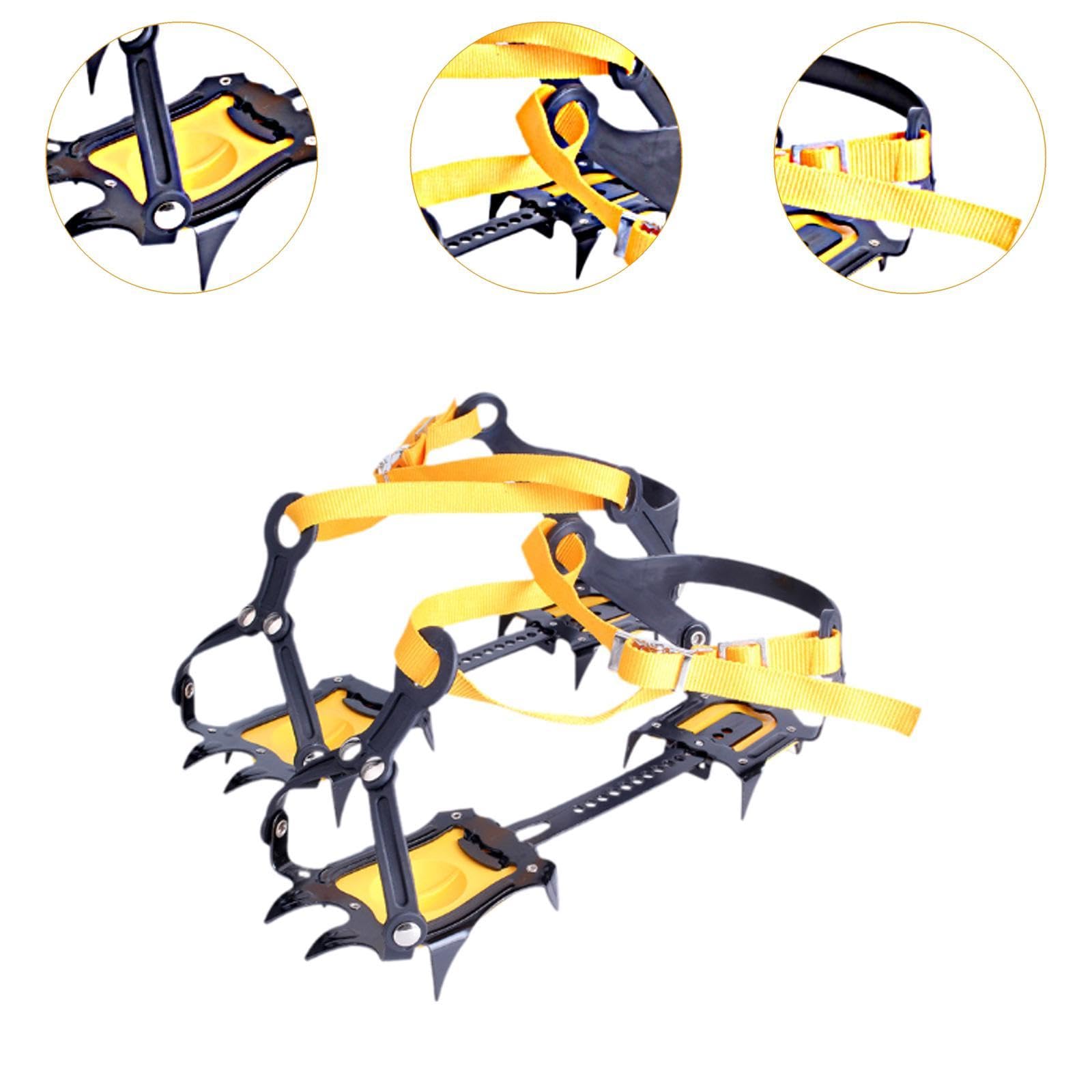 Menolana 10 Ice Crampons Snow Grippers Footwear Snow Boots Shoe Covers Snow Skid Spikes Mountaineering Ice Cleats for Adults Men