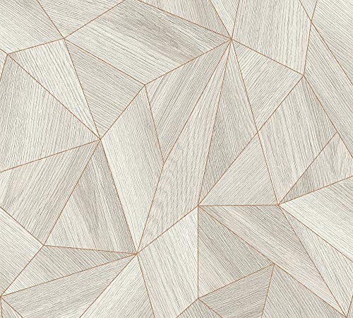 A.S. Création Geometric Wallpaper Elements Non-Woven Wallpaper 10.05 m x 0.53 m Grey Gold Made in Germany 361332 36133-2 - Image 3