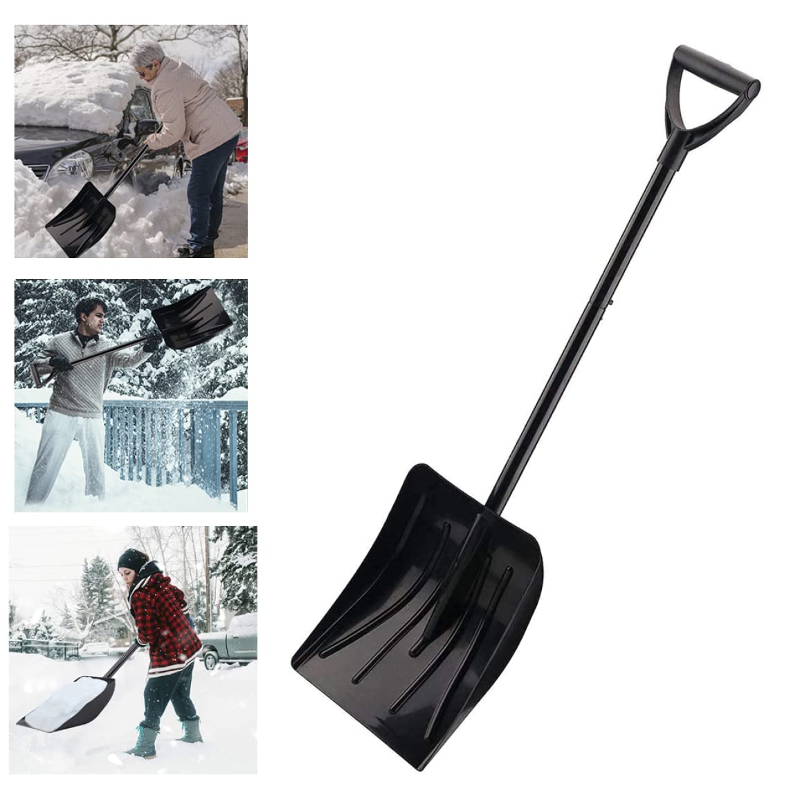 Snow Shovel Large Garden Snow Spade with Telescopic Handle ...