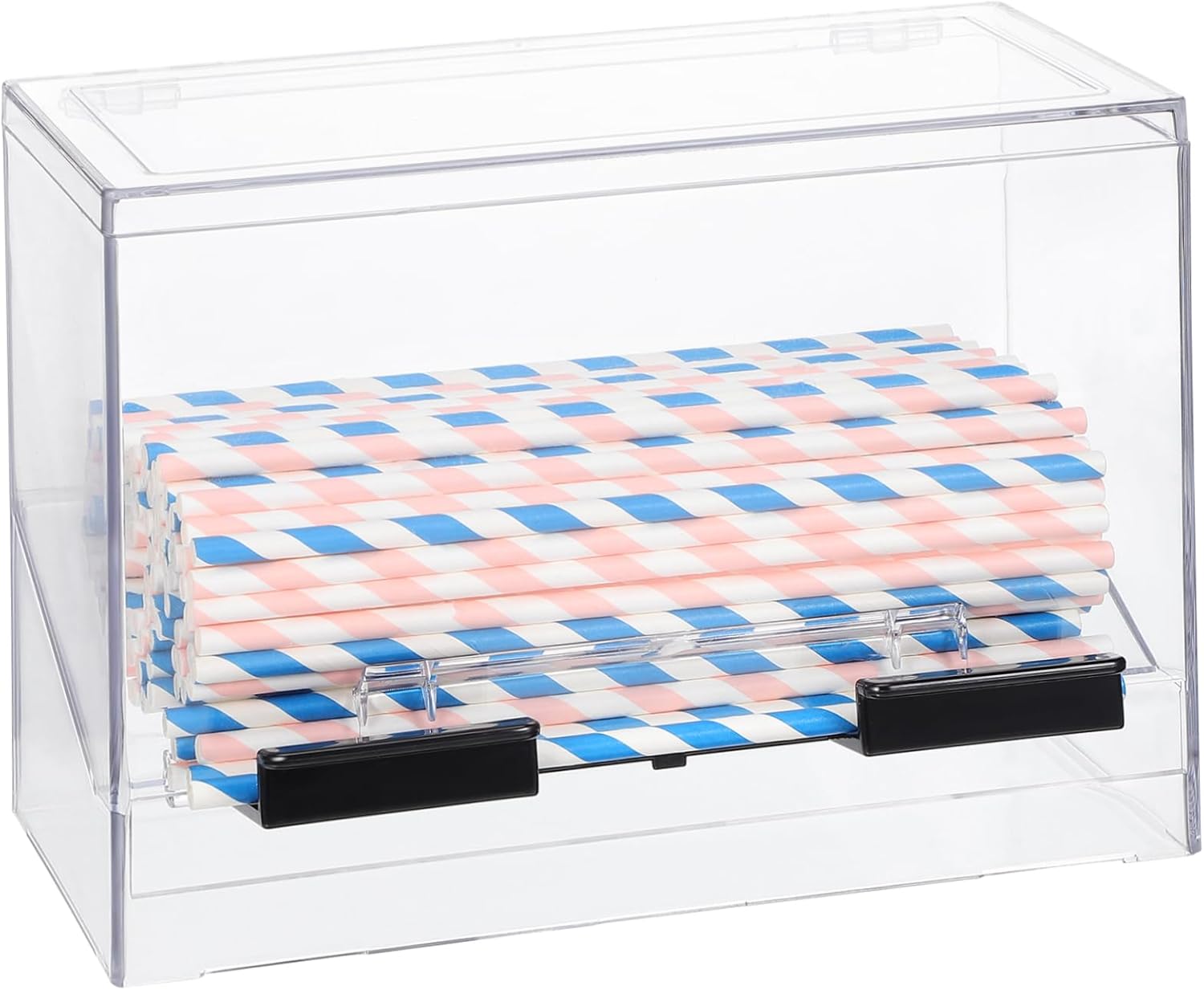 IMIKEYA Practical Straw Storage Acrylic Straw Container Reusable Dispenser Box