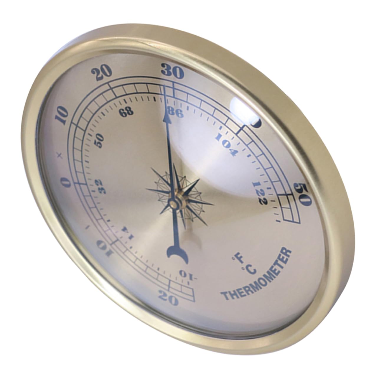 IWOWHERO Outdoor Temperature Thermometer Decorative Circular Metal Thermometer Large Digital Readout Accurate Lightweight Portable