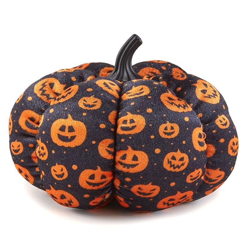 The Lakeside Collection Halloween Plush Pumpkins - Large Jack-O-Lanterns