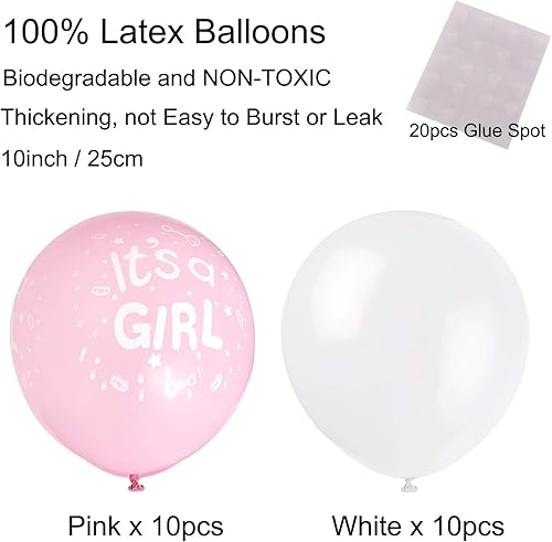 Miniatura 4 de ZERODECO Decoraciones para baby shower, globo de aluminio con texto en inglés "It's a Girl", pancartas de papel para fanáticos de papel, banderas de