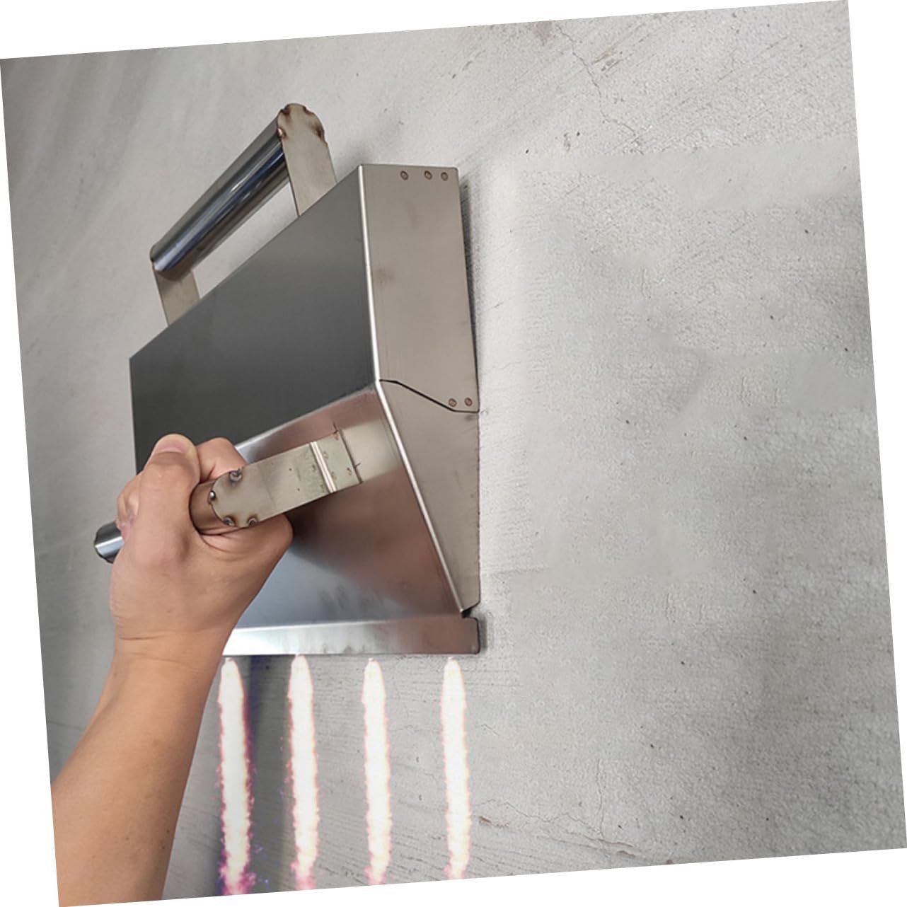 Lurrose Frattazzo per Rasatura in Acciaio Inossidabile, Attrezzo per Cemento e Lisciatura Pareti, Forma Unica, Uso Facile | Forma Unica, Design Ergonomico, Alta Resistenza e Tenacità, Lavori di Lisciatura Parete