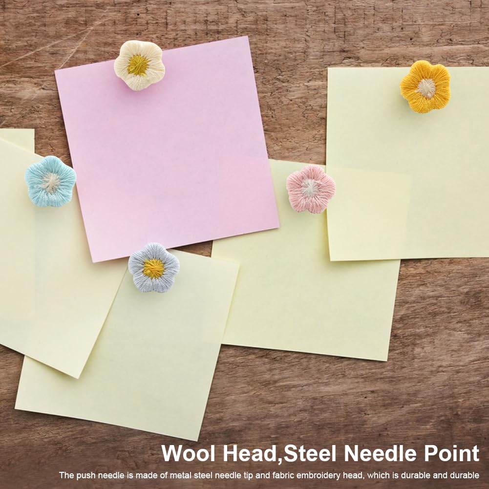30 PCS Flower Push Pins - Colorful Decorative Thumb Tacks For Bulletin Boards, Cork Boards, Office & Home Decor