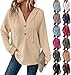 Long Sleeve Pullover Shirts for Women V Neck Button Up Waffle Hoodie Sweatshirt Fall Trendy Knit Henley Shirt (Coffee,X-Large)