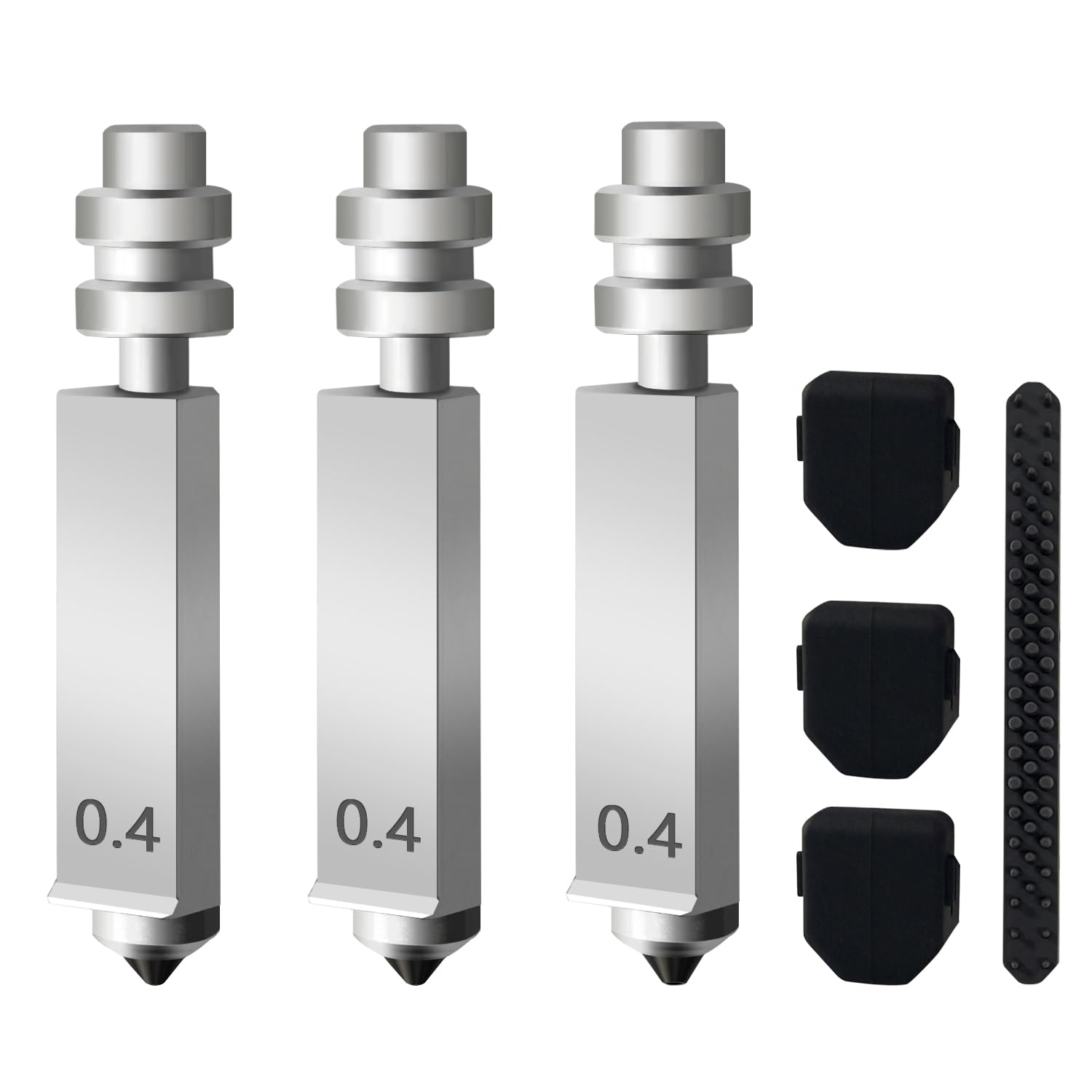 3PK 0,4 mm ugello caldo per Anycubic Kobra X ugello integrato, cambio rapido, ugello in acciaio temprato, con 1 spazzola per ugelli, testina di stampa ad alta velocità