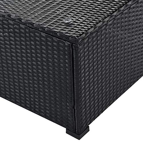 Gaojuchuang 6 Piece Rattan Furniture Set, Outdoor Garden Backyard Sectional Sofa W/Glass Table & Removable Cushion, All Weather Pe Wicker L-Shaped Corner Patio Couch, Beige #TOP7