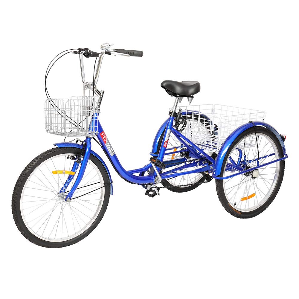 Buy PEXMOR Adult Tricycle, 24/26 Inch 7 Speed 3 Wheel Bikes Tricycle